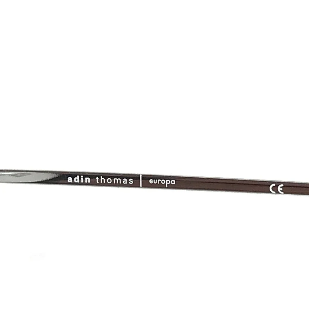 Adin Thomas Eyeglasses Frames AT-542 C2 Black Chrome Cat Eye Wire Rim 52-18-140